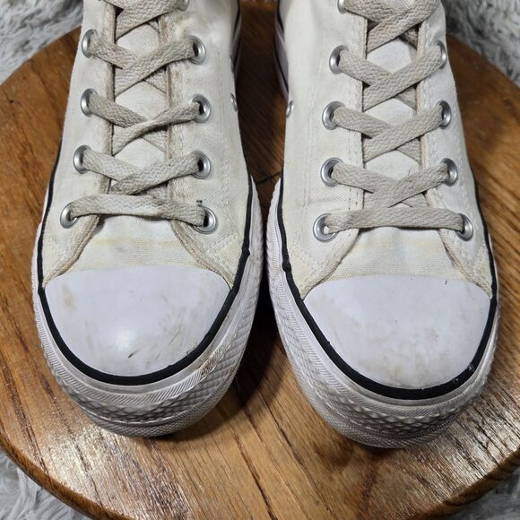 Converse Shoes Women Sz 10 All Star Chuck Taylor Sneakers White High Top Lace Up - Picture 3 of 8